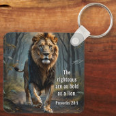 Spreuken 28:1 Rechtvaardigen in de Bijbel zijn zo  Sleutelhanger (Achterkant)