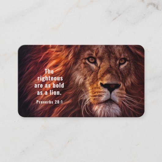 Spreuken 28:1 Rechtvaardigen in de Bijbel zijn zo  Visitekaartje (Voorkant)