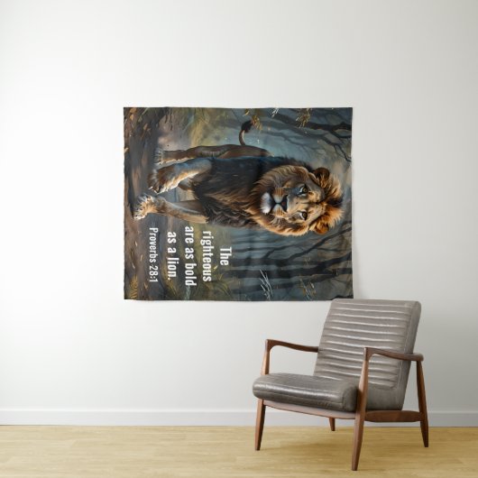 Spreuken 28:1 Rechtvaardigen in de Bijbel zijn zo  Wandkleed (In Situ (horizontaal))