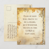 Spreuken 29:25 Angst voor Man Bijbelvers Briefkaart (Voorkant / Achterkant)