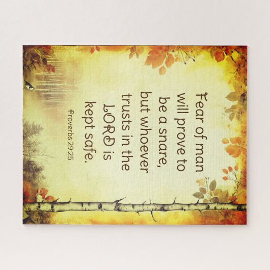 Spreuken 29:25 Angst voor Man Bijbelvers Legpuzzel (Horizontaal)