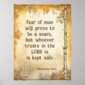 Spreuken 29:25 Angst voor Man Bijbelvers Poster (Voorkant)