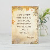 Spreuken 29:25 Angst voor Man Bijbelvers Vlakke Ka (Staand voorkant)