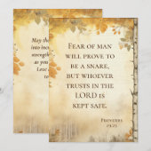 Spreuken 29:25 Angst voor Man Bijbelvers Vlakke Ka (Voorkant / Achterkant)