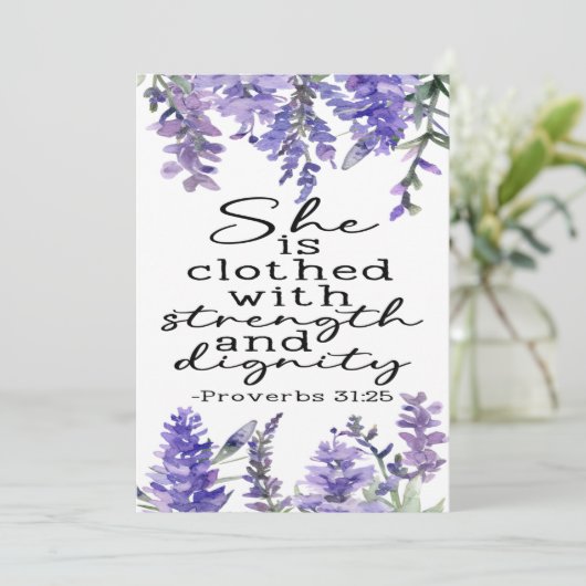 Spreuken 31:25 Aanmoediging Kaart (Staand voorkant)