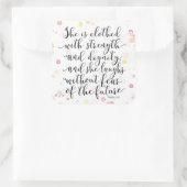 Spreuken 31:25 Artistieke Waterverf Sticker (Tas)