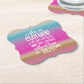 Spreuken 31:25 Bijbel Schrift Papier Onderzetter (Gekanteld)