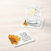 Spreuken 31:25 Bijbelvers Halve Zonnebloem Custom Kartonnen Onderzetters (Insitu)