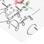 Spreuken 31:25 Bloem Bijbel Verse Naadloos Patroon Tafelkleed (Gekanteld)