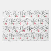 Spreuken 31:25 Bloem Bijbel Verse Naadloos Patroon Theedoek (Horizontaal)