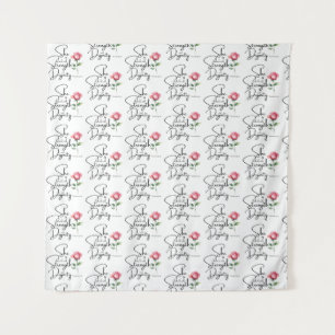 Spreuken 31:25 Bloem Bijbel Verse Naadloos Patroon Wandkleed