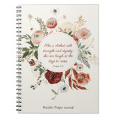 Spreuken 31:25 Blush Pink Bloemen Gebed Journal Notitieboek (Voorkant)