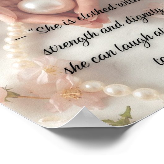 Spreuken 31:25 - Christelijke luxe kunst Poster (Hoek)