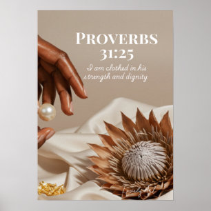 Spreuken 31:25 Empowered Woman Geschenk voor Haar Poster