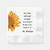 Spreuken 31:25 Grote Christelijke vrouw Zonnebloem Servet (Voorkant)