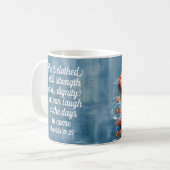 Spreuken 31:25 inspirerende Bijbeltekst mok (Voorkant links)