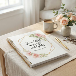 Spreuken 31:25 Kracht en waardigheid bloemendesign Planner