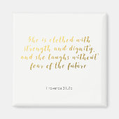 Spreuken 31:25 Magneet - Gouden Faux Folie (Voorkant)