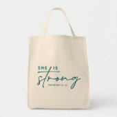 Spreuken 31:25 | Matteüs 17:20 Christelijk Tote Bag (Voorkant)