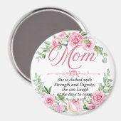 Spreuken 31:25 Moederdag Bijbelvers Roos Magneet (Voorkant / Achterkant)