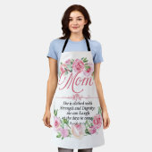 Spreuken 31:25 Moederdag Bijbelvers Roos Schort (Gedragen)