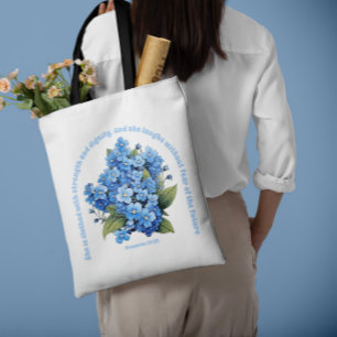 Spreuken 31:25 Rechtvaardige Vrouw Waterverf Canva Tote Bag