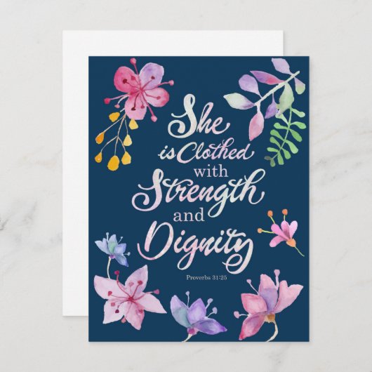 Spreuken 31:25 Religieuze Briefkaarten (Voorkant / Achterkant)