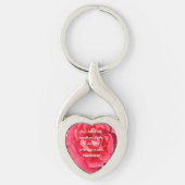 Spreuken 31:25 Rode Roos Aangepaste Bijbelvers Har Sleutelhanger (Voorkant)