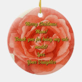 Spreuken 31:25 Rode Roos Custom Christelijk Keramisch Ornament (Achterkant)