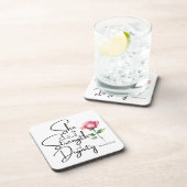 Spreuken 31:25 Ze is gekleed Bijbel Verse Bloem Bier Onderzetter (Rechterzijde)