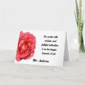 Spreuken 31:26 Dank u, wijze Christelijke vrouw Bedankkaart (Voorkant)