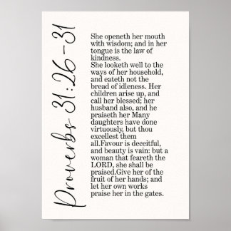 Spreuken 31 26 Typografie Muurkunst Afdruk Poster