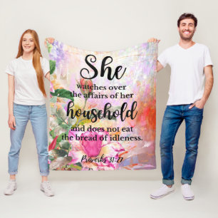 Spreuken 31:27 Moederdag Schrift Fleece Deken