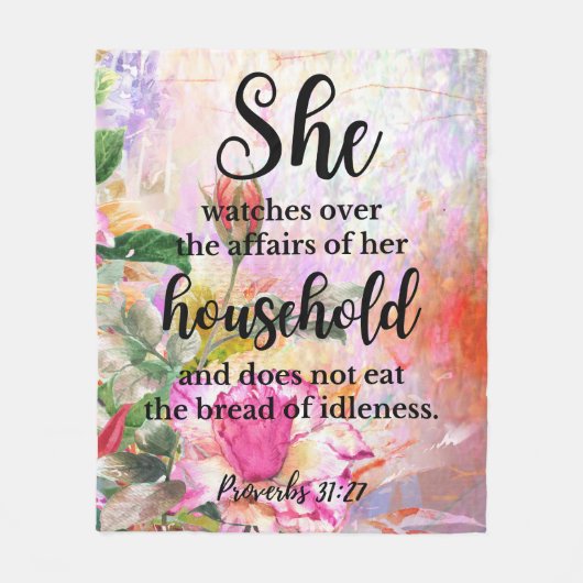 Spreuken 31:27 Moederdag Schrift Fleece Deken (Voorkant)
