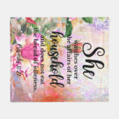 Spreuken 31:27 Moederdag Schrift Fleece Deken (Voorkant (Horizontaal))