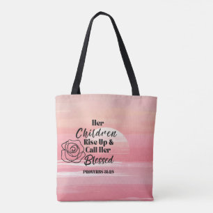 Spreuken 31:28 "Moeder" Canvas tas – Roos Ontwerp