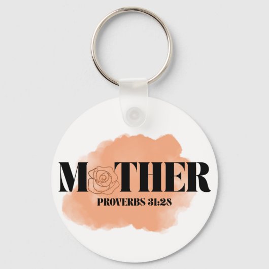 Spreuken 31:28 "Moeder" sleutelhanger (Achterkant)
