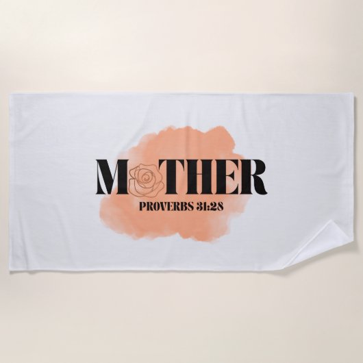 Spreuken 31:28 Moeder strandlaken – op geloof geba (Voorkant)