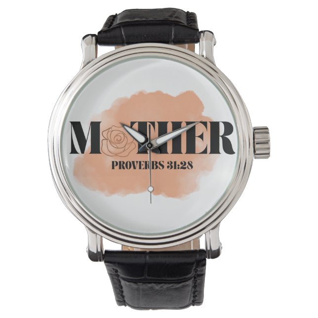 Spreuken 31:28 "Moeder" wacht Horloge (Voorkant)