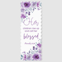 Spreuken 31:28 Personaliseer Paarse bloemen Christ