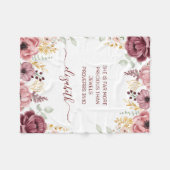 Spreuken 31 Elegante pastel roze bloem Fleece Deken (Voorkant (Horizontaal))