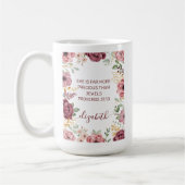 Spreuken 31 Elegante pastel roze bloem geschrift Koffiemok (Links)