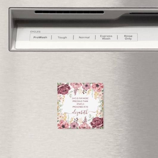 Spreuken 31 Elegante pastel roze bloem Magneet (Insitu (Vaatwasser))