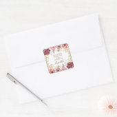 Spreuken 31 Elegante pastel roze bloem Vierkante Sticker (Envelop)