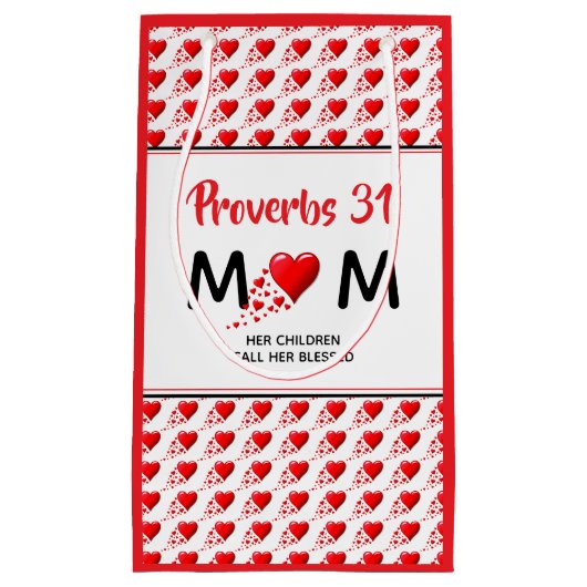 Spreuken 31 Moeder Rode Harten Klein Cadeauzakje (Voorkant)