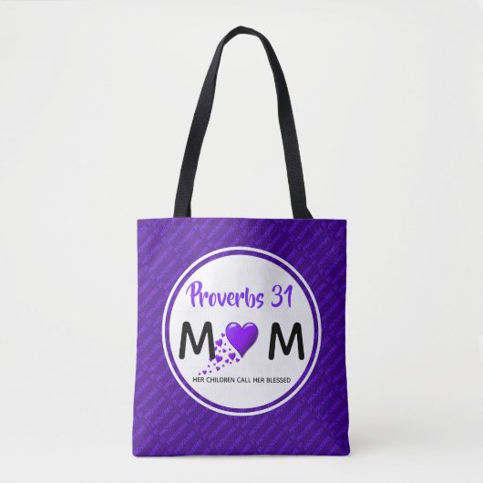 SPREUKEN 31 Moederdag Verjaardag Paarse Tote Bag (Voorkant)