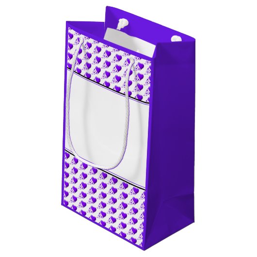 SPREUKEN 31 Paarse harten Moederdag Dank u Klein Cadeauzakje (Achterkant Gekanteld)