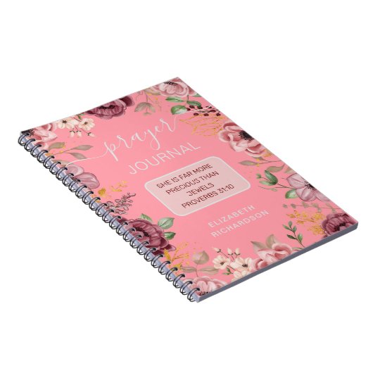 Spreuken 31 Roze bloem gebedsjournaal notitieboek (Rechterzijde)