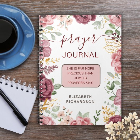 Spreuken 31 roze bloem gebedsjournaal notitieboek