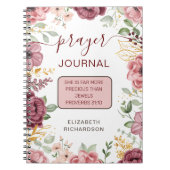 Spreuken 31 roze bloem gebedsjournaal notitieboek (Voorkant)
